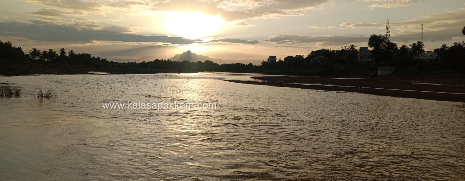 Sunset mountain kalasapakkam river